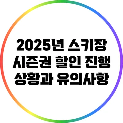 2025년 스키장 시즌권 할인 진행 상황과 유의사항
