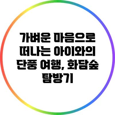 가벼운 마음으로 떠나는 아이와의 단풍 여행, 화담숲 탐방기