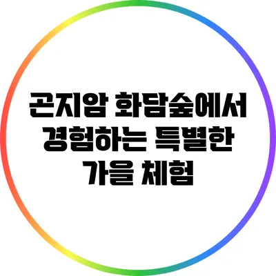 곤지암 화담숲에서 경험하는 특별한 가을 체험