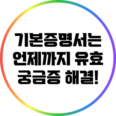 기본증명서는 언제까지 유효? 궁금증 해결!