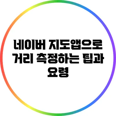 네이버 지도앱으로 거리 측정하는 팁과 요령