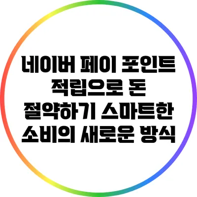 네이버 페이 포인트 적립으로 돈 절약하기: 스마트한 소비의 새로운 방식