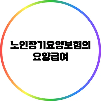 노인장기요양보험의 요양급여