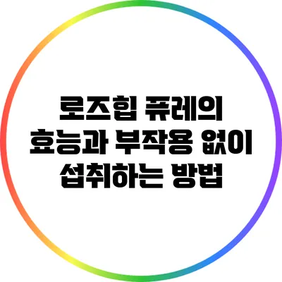 로즈힙 퓨레의 효능과 부작용 없이 섭취하는 방법