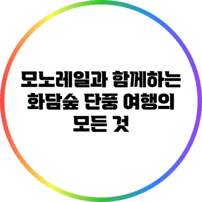 모노레일과 함께하는 화담숲 단풍 여행의 모든 것