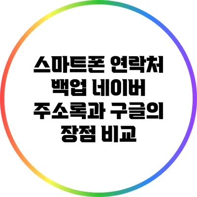 스마트폰 연락처 백업: 네이버 주소록과 구글의 장점 비교