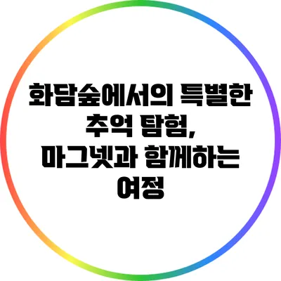 화담숲에서의 특별한 추억 탐험, 마그넷과 함께하는 여정