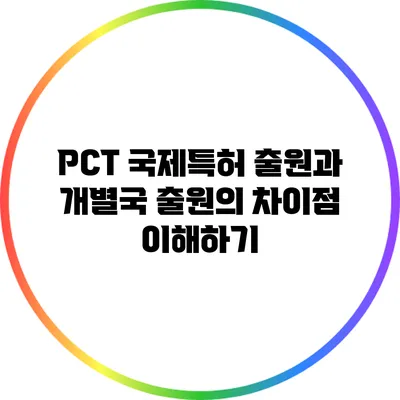 PCT 국제특허 출원과 개별국 출원의 차이점 이해하기
