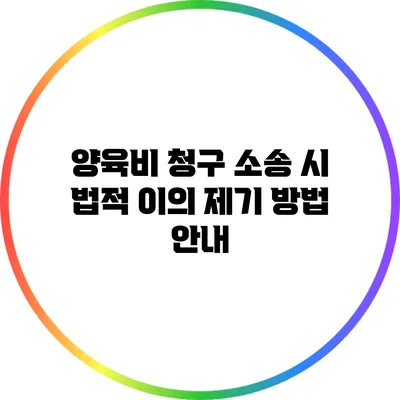 양육비 청구 소송 시 법적 이의 제기 방법 안내
