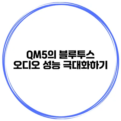QM5의 블루투스 오디오 성능 극대화하기