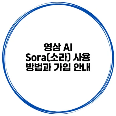 영상 AI Sora(소라) 사용 방법과 가입 안내