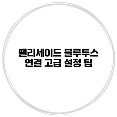팰리세이드 블루투스 연결 고급 설정 팁